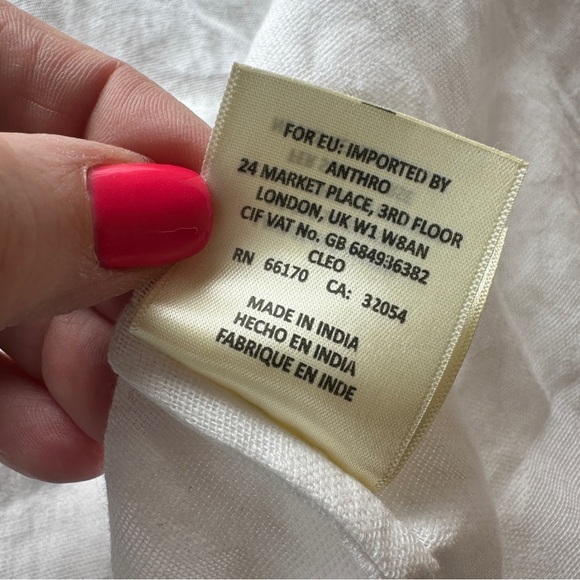 Anthropologie Textured Collared Kimono in White One Size - Picture 9 of 11